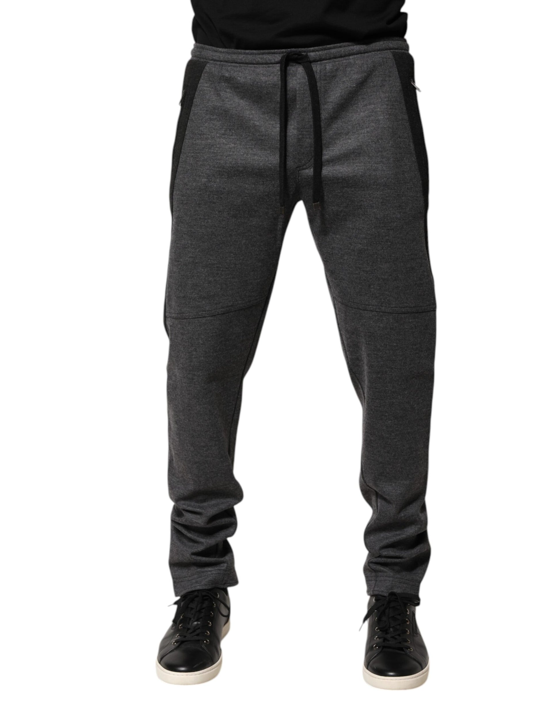 Gray Black Wool Blend Jogger Sweatpants  Pants