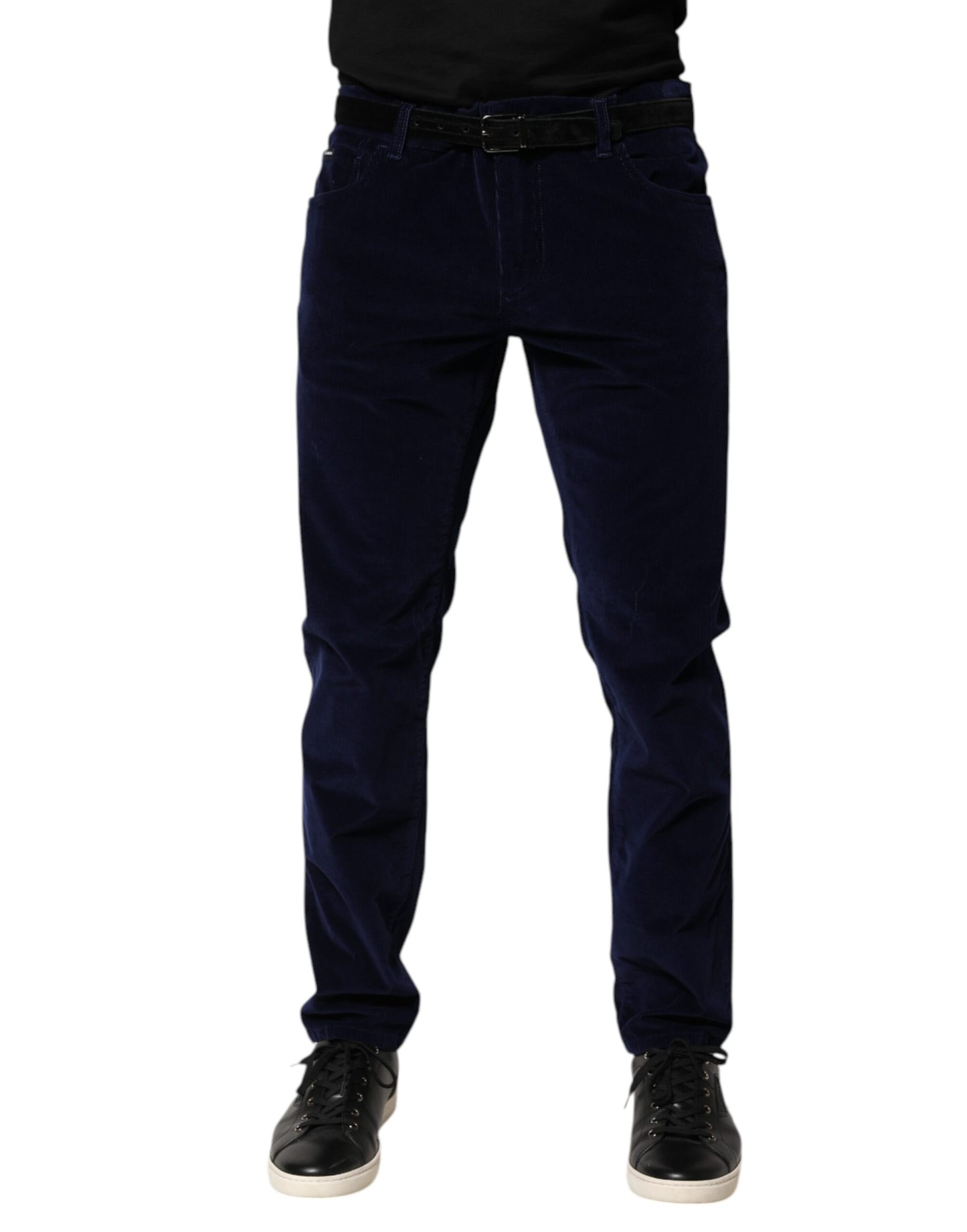 Navy Blue Cotton Tapered Formal Trouser Pants
