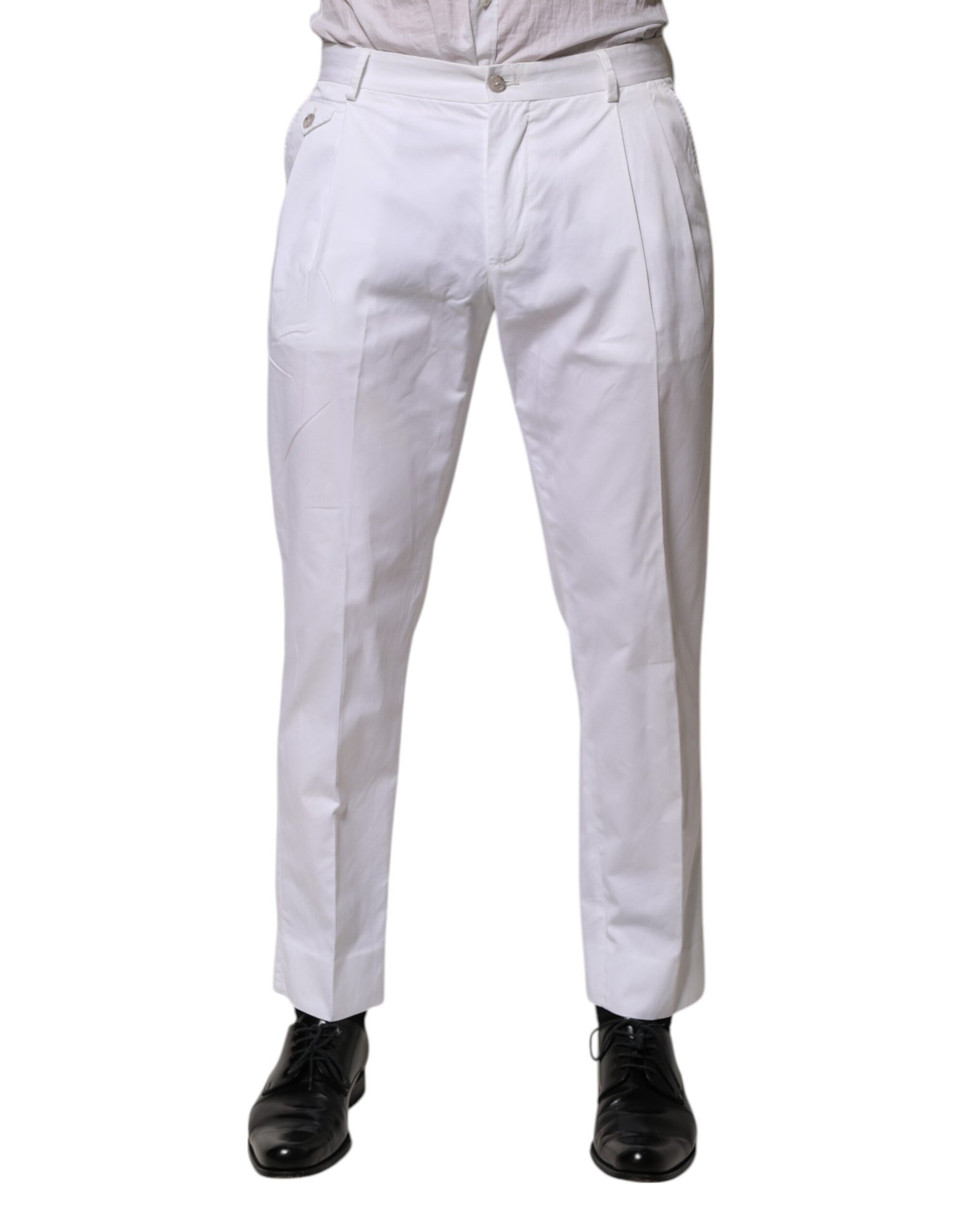 White Cotton Dress Slim Formal Trouser Pants