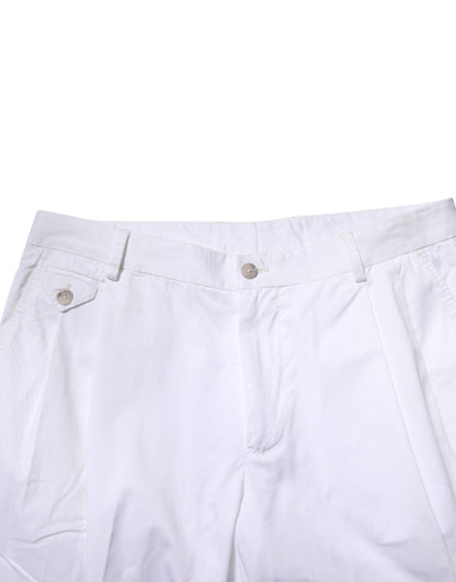 White Cotton Dress Slim Formal Trouser Pants