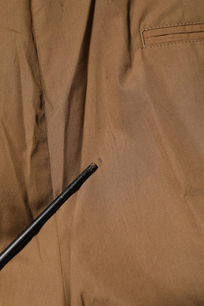 Brown Cotton Chino Mid Waist Men Jogger Pants