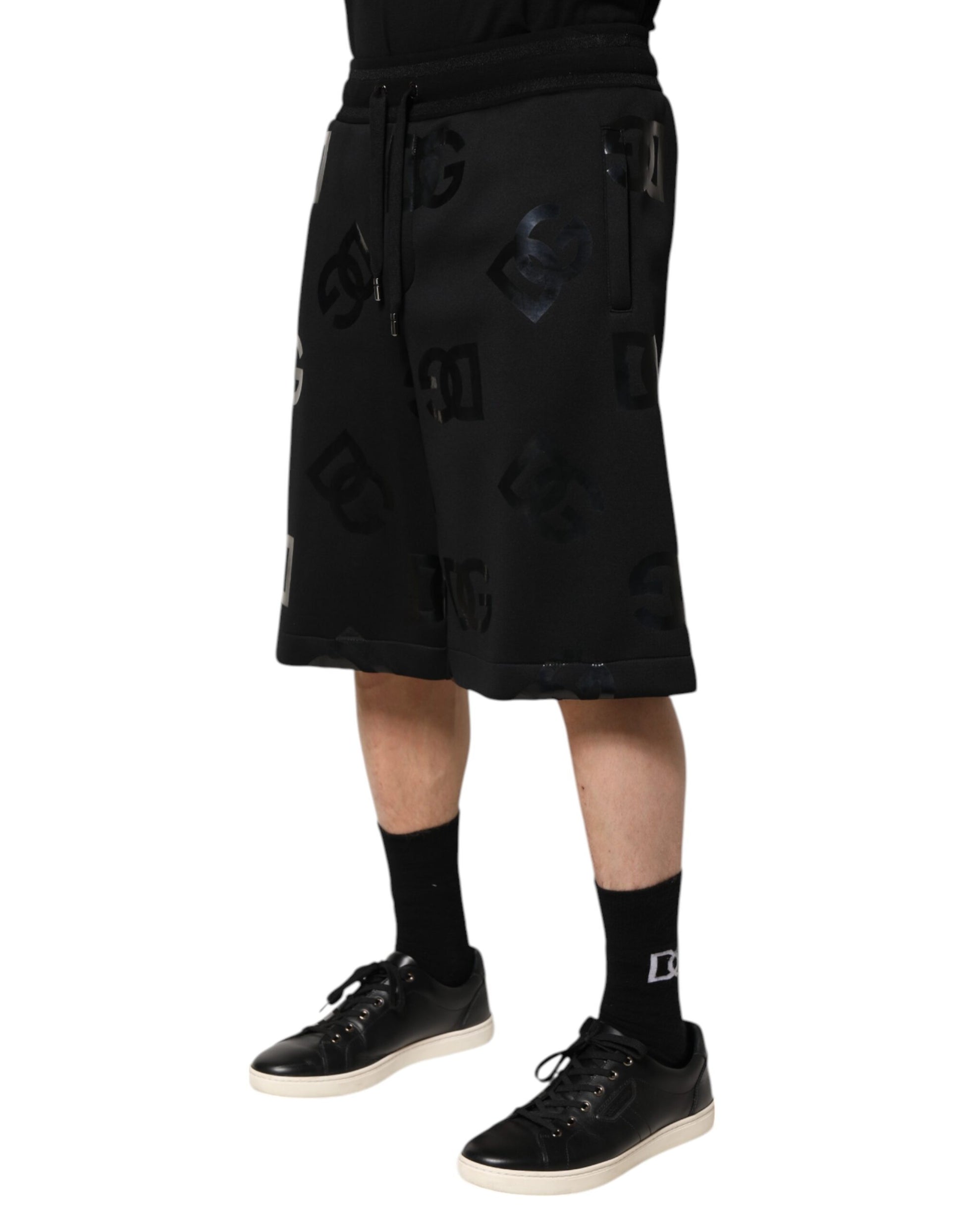 Black Logo Cotton Bermuda Sweatshorts Shorts
