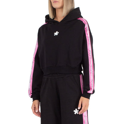 Black Cotton Women's Sweater Hoodie