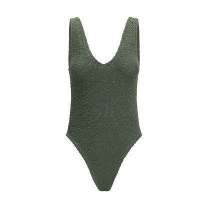Green Polyamide One-Piece Swimsuit