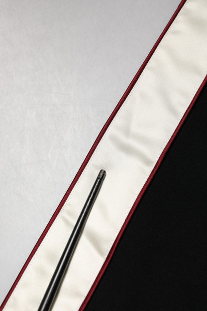 Black Cotton Plaque Track Cardigan Sweater