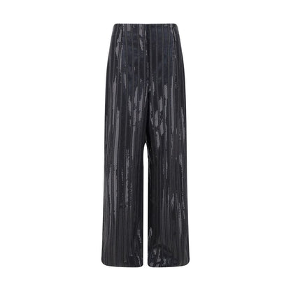 Gray Fleece Wool Casual Pants