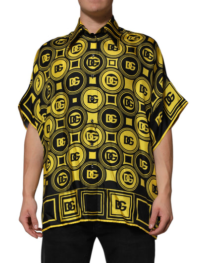 Yellow Silk Silver DG Logo Geometric T-shirt
