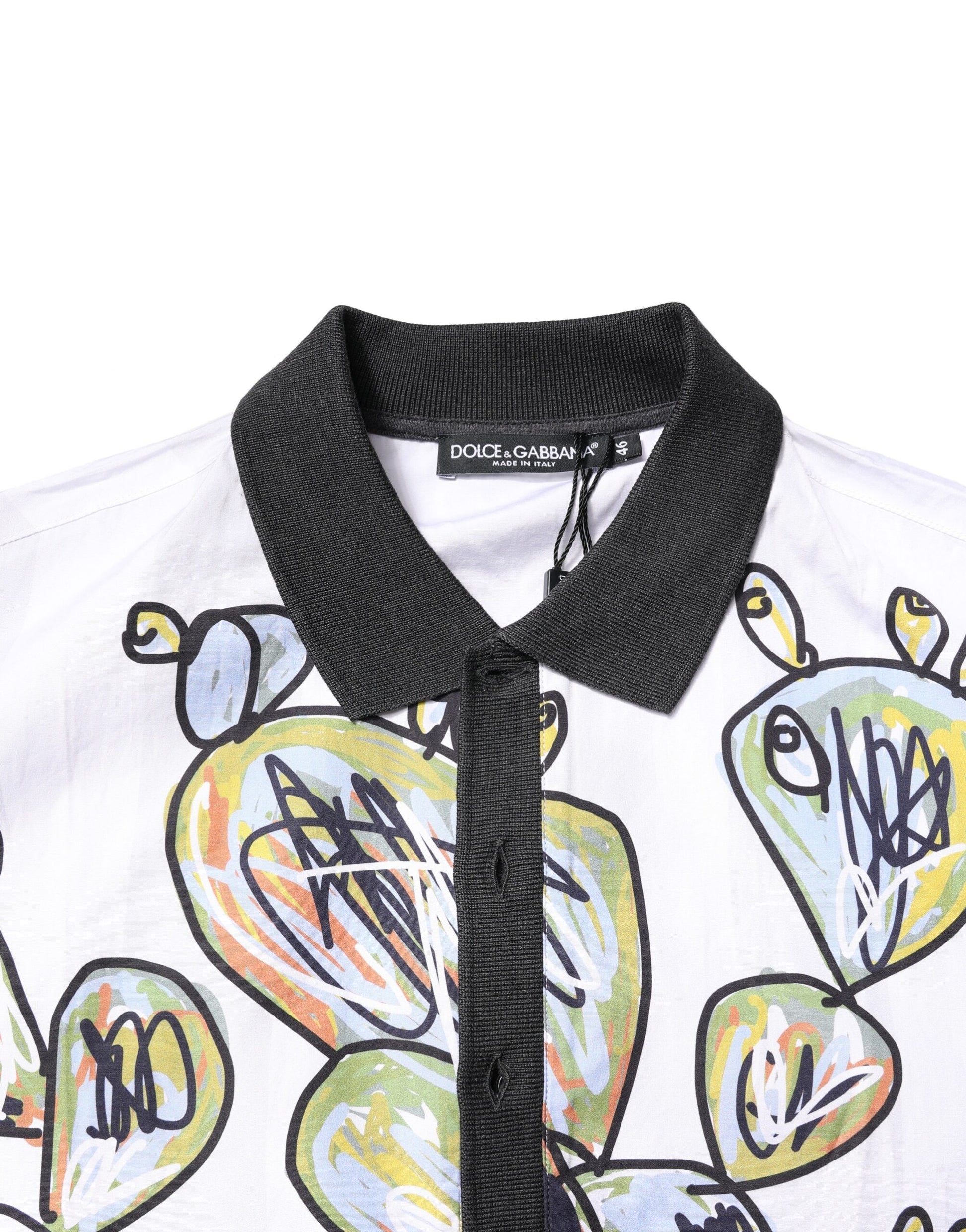 White Sketch Print Oversized Mens Polo T-shirt