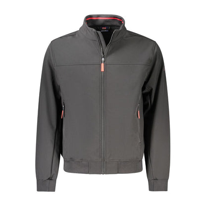 Black Polyester Men Jacket