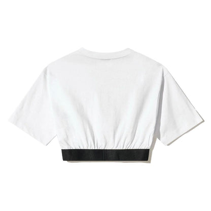 White Cotton Women T-Shirt