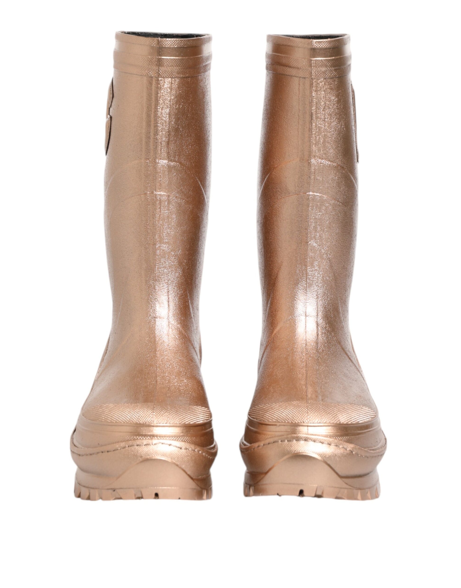 Rose Gold Rubber Pull On Rain Boots  Shoes