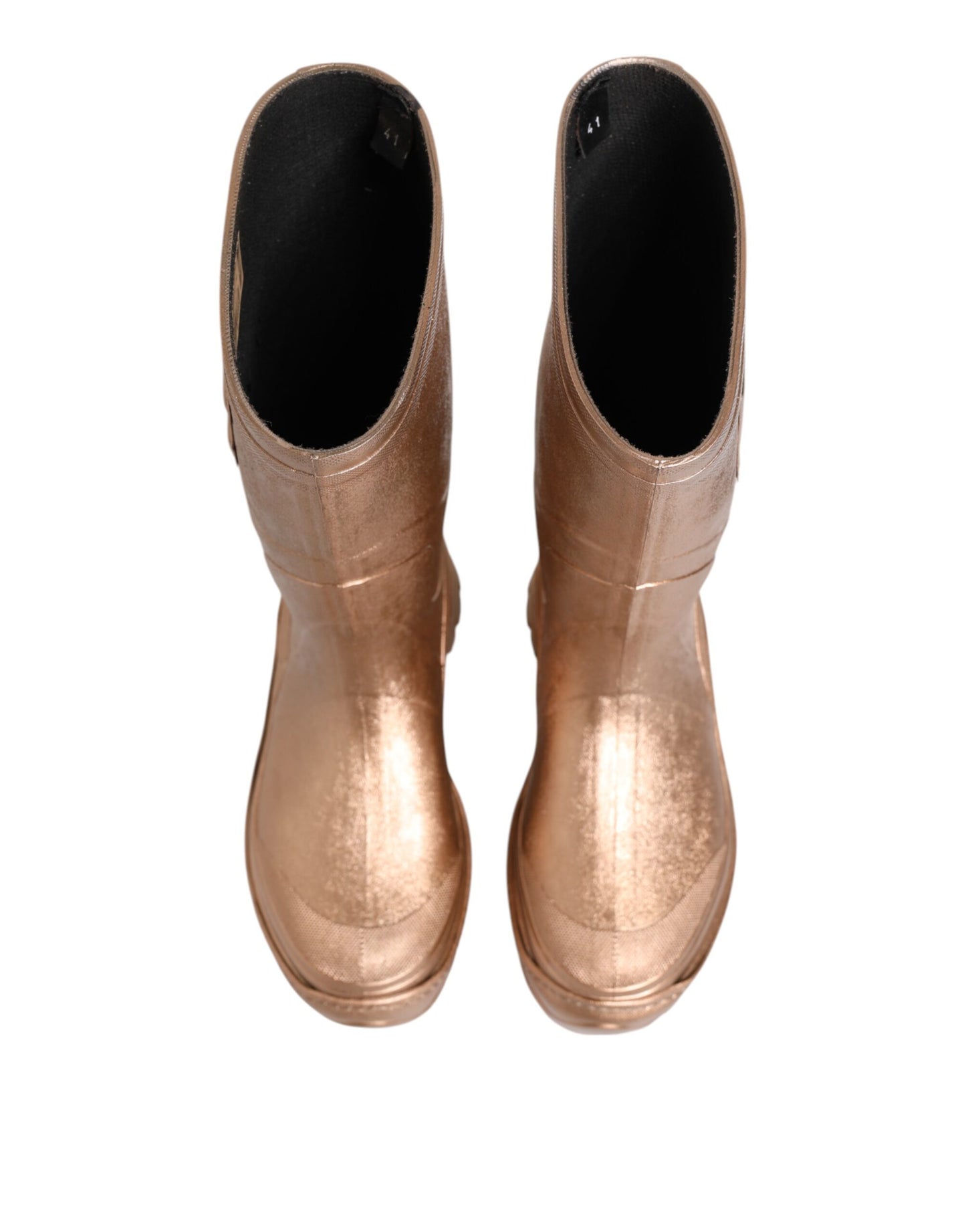 Rose Gold Rubber Pull On Rain Boots  Shoes