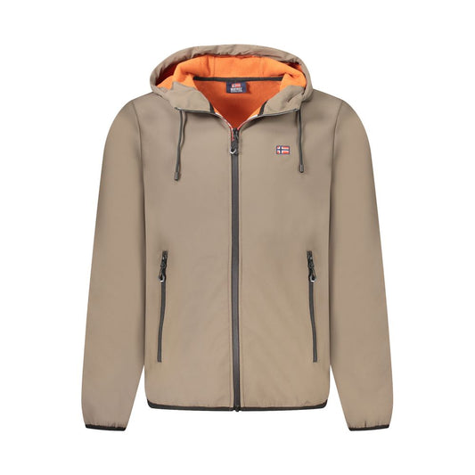 Brown Polyester Men Jacket