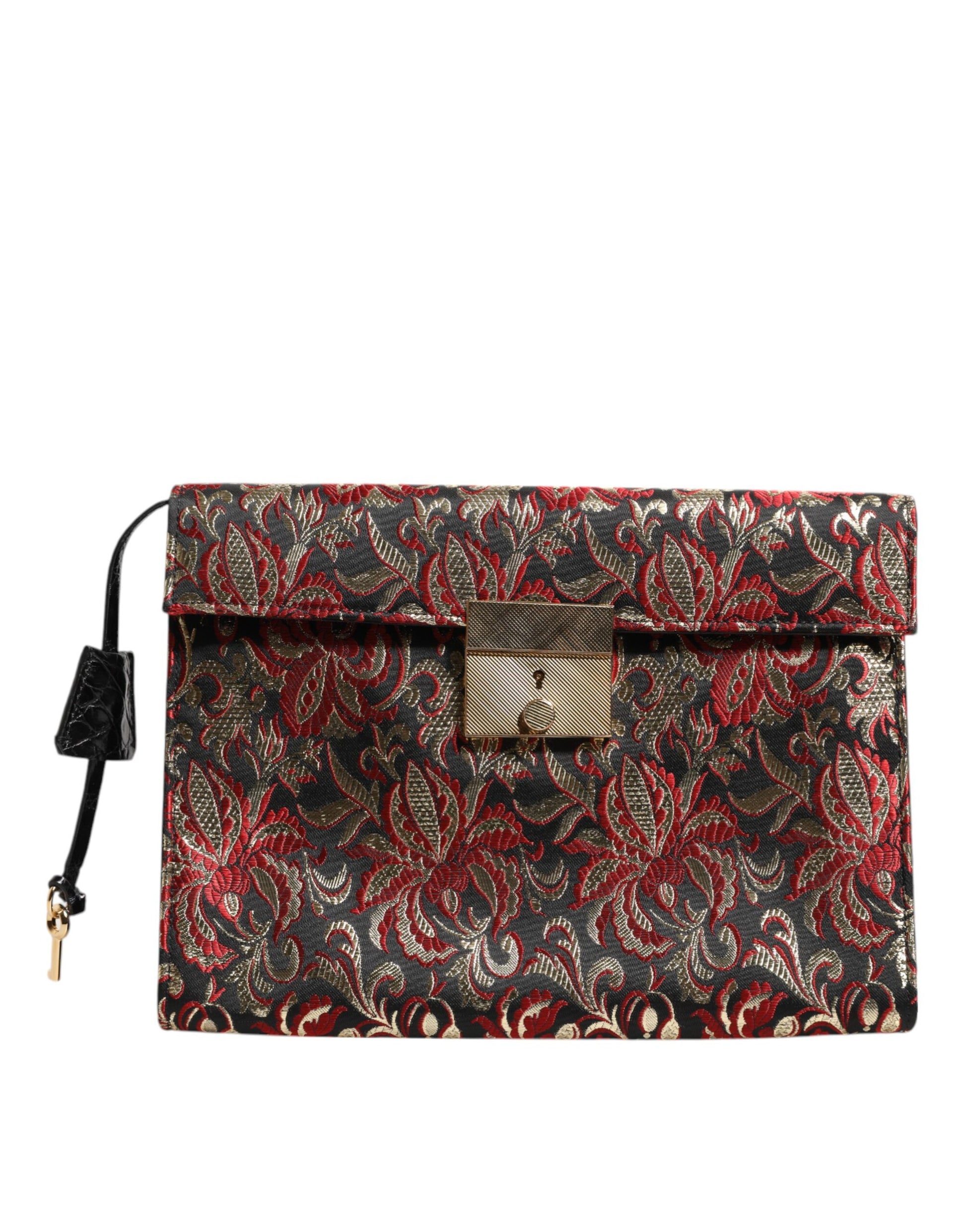 Multicolor Jacquard Floral Document Briefcase Bag