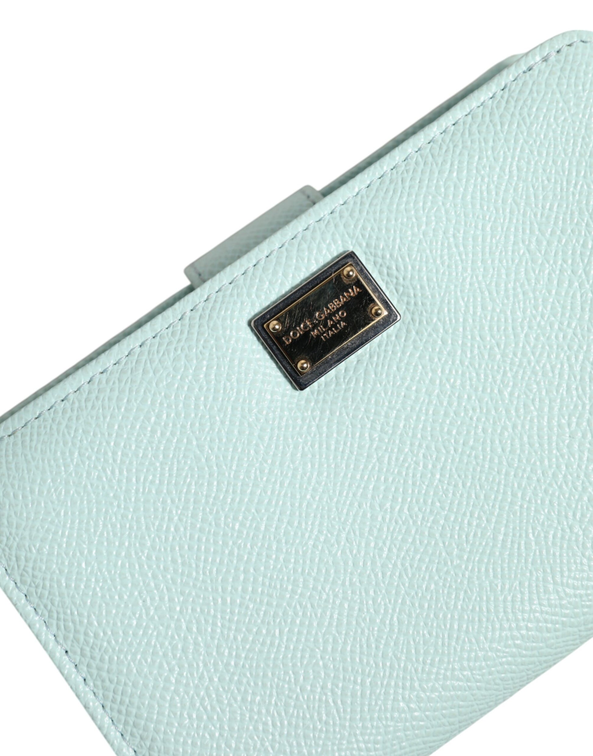 Mint Green Leather Bifold Continental Clutch Wallet