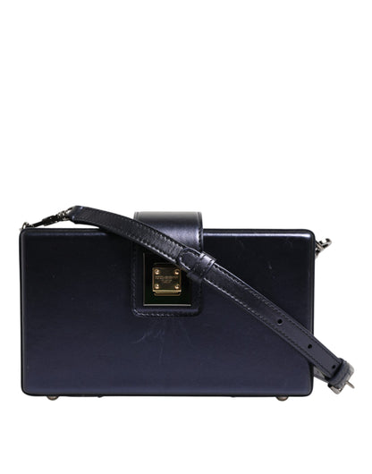Blue DG BOX Lambskin Leather Crossbody Strap Bag