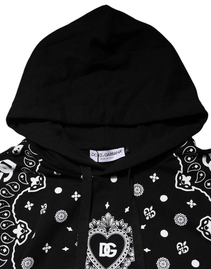 Black Bandana Hooded Men Sweatshirt Sweater