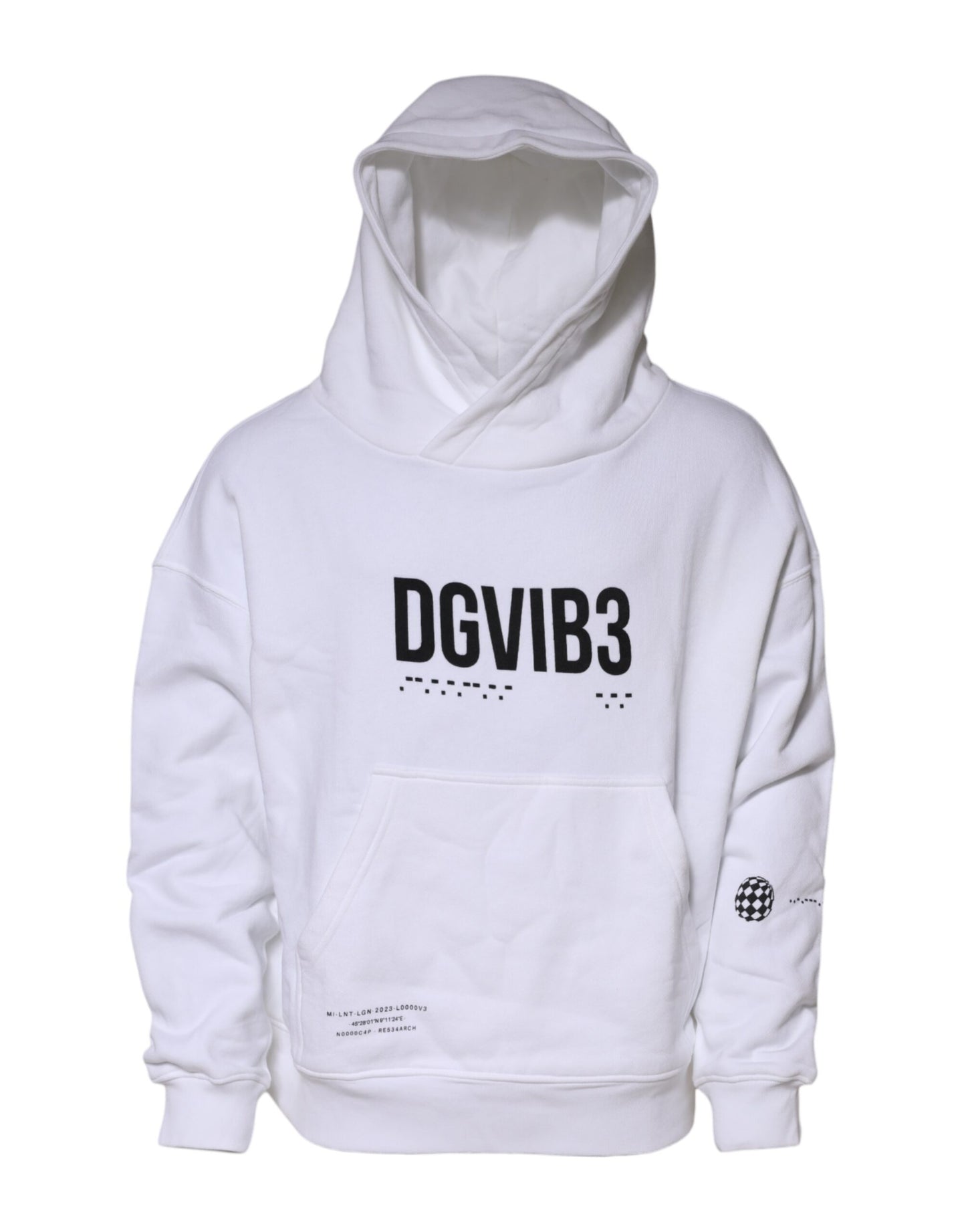 White DG Vib3 Hooded Men Sweatshirt Sweater