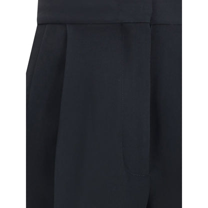 Black Acetate Casual Pants