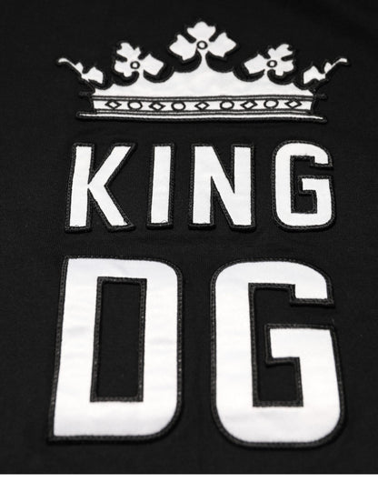 Black DG King Crown Cotton Crew Neck T-shirt