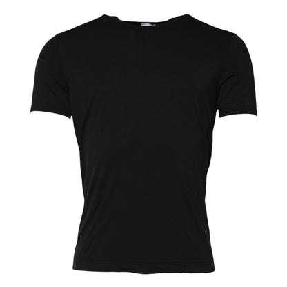 Black Modal Men Crew Neck Underwear T-shirt