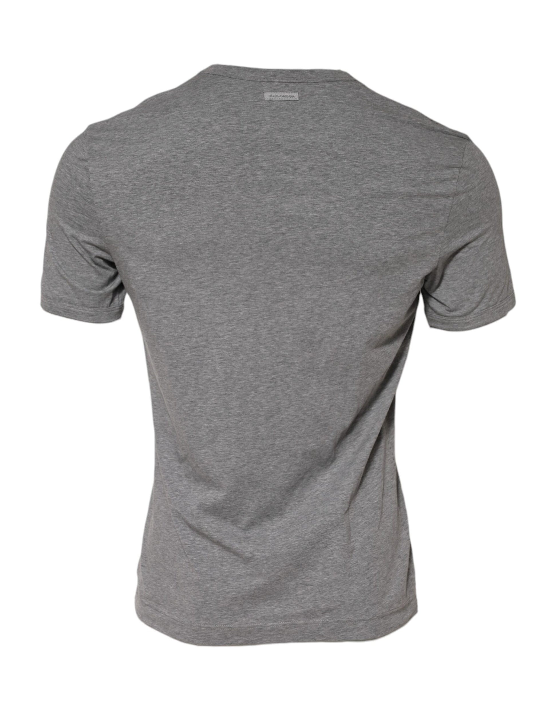 Gray Crew Neck Short Sleeves Underwear T-shirt