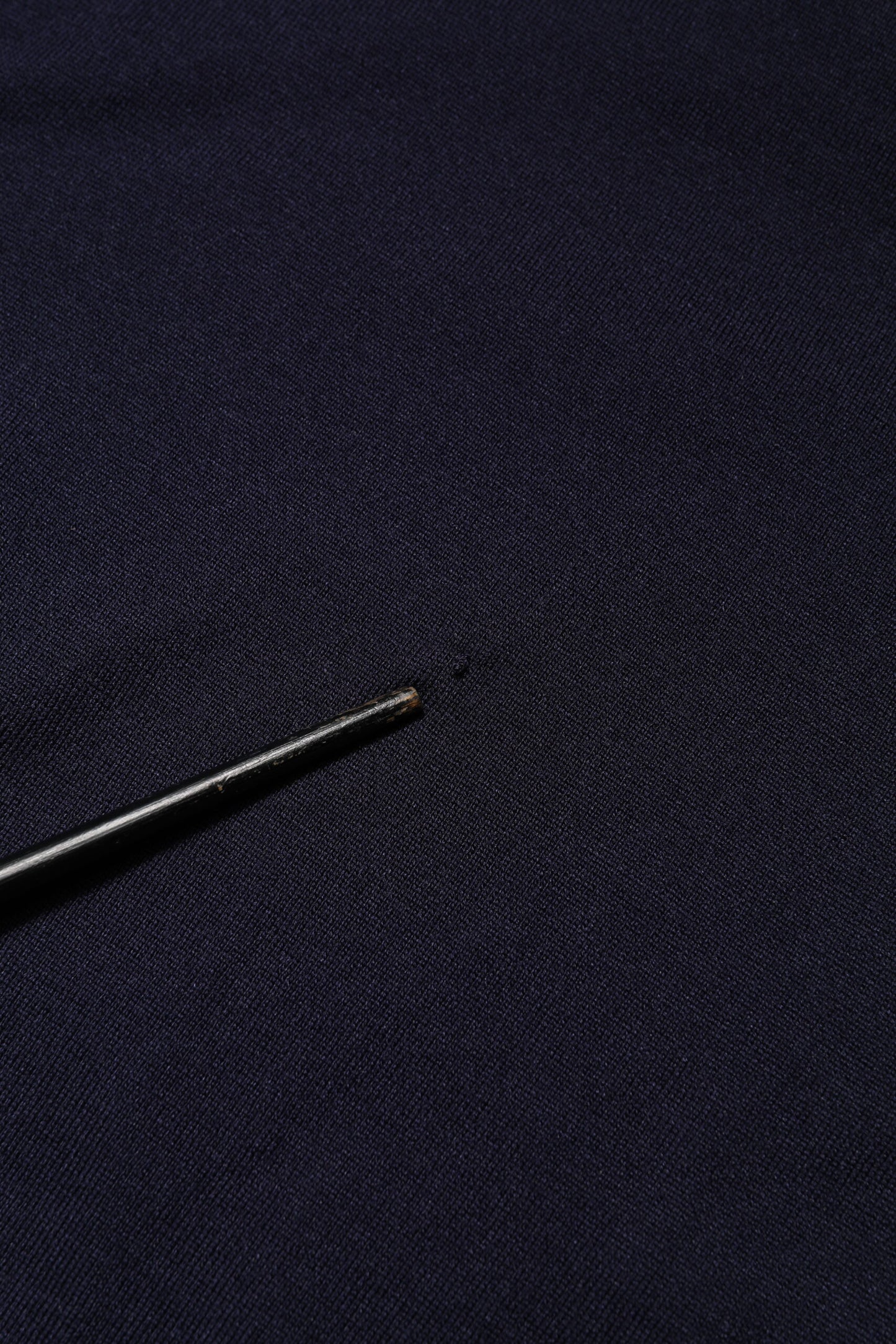 Dark Blue Silk Crew Neck Short Sleeves T-shirt