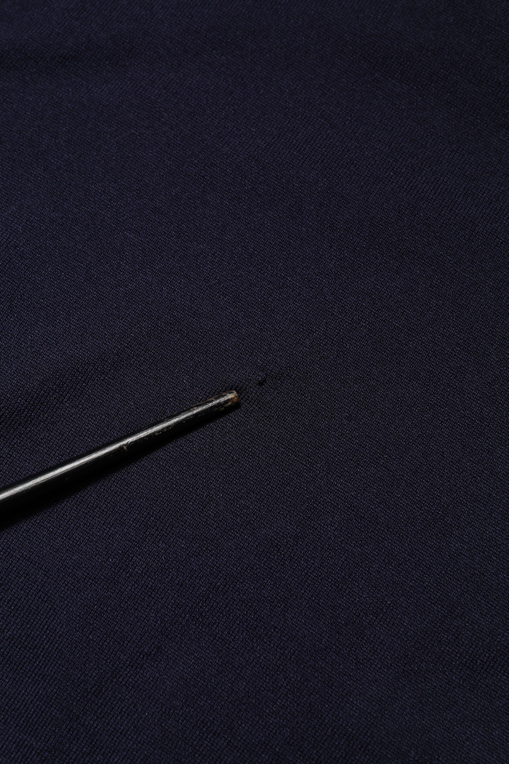 Dark Blue Silk Crew Neck Short Sleeves T-shirt