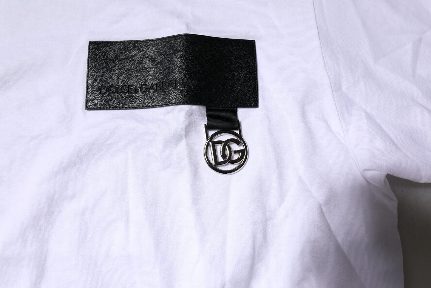 White Logo Crew Neck Short Sleeves T-shirt