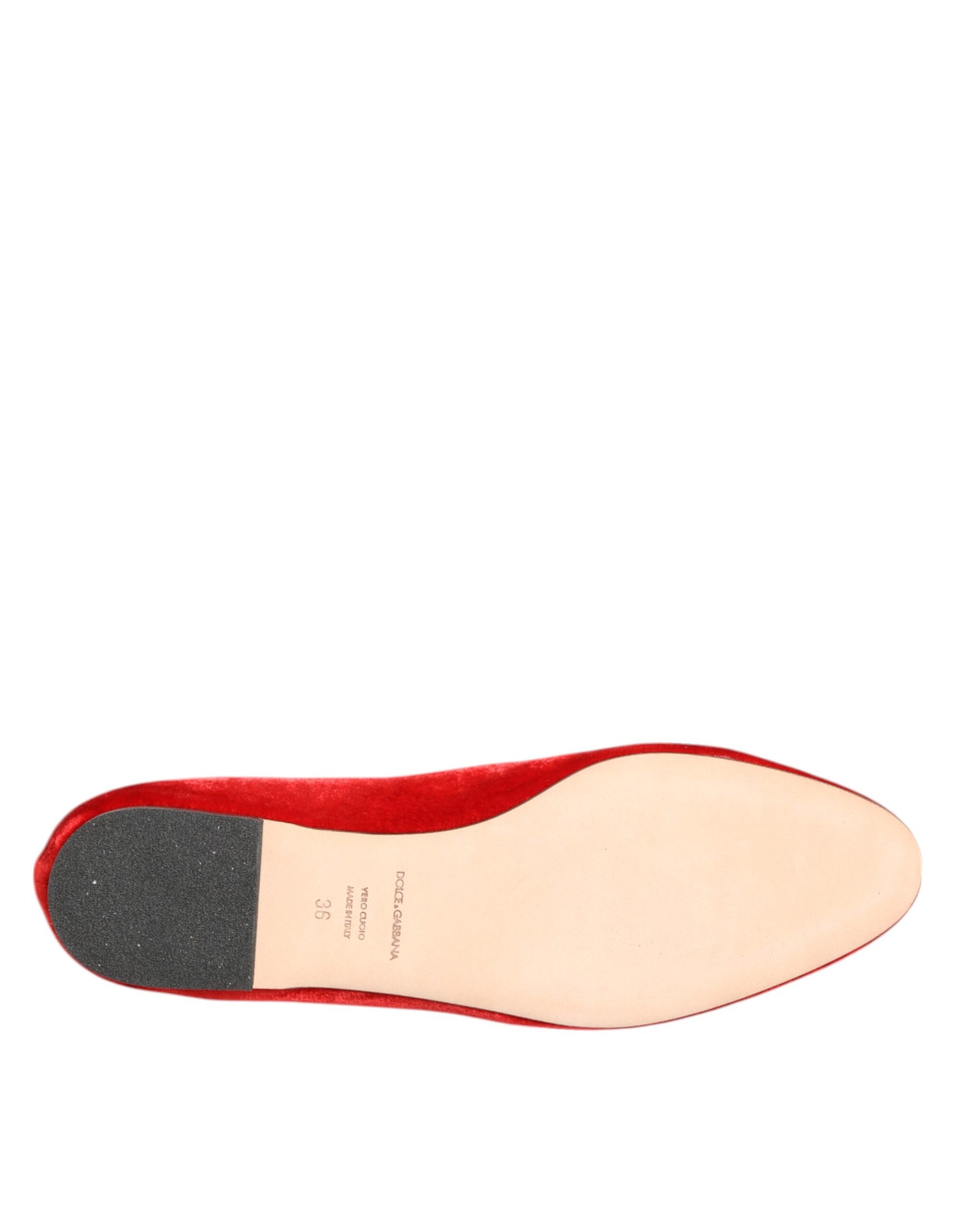 Red Velvet DG Heart Loafers Flats Shoes
