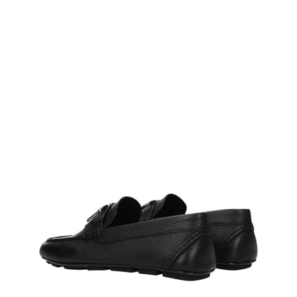 Black Leather Slip-On Loafers