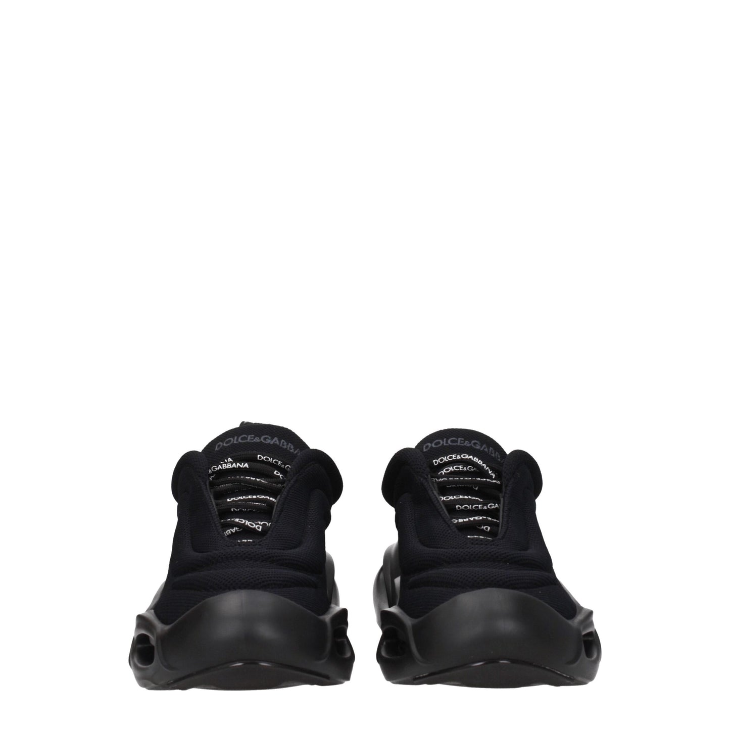 Black Fabric Chunky Sneakers