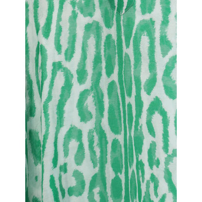 Green Cotton Casual Dress
