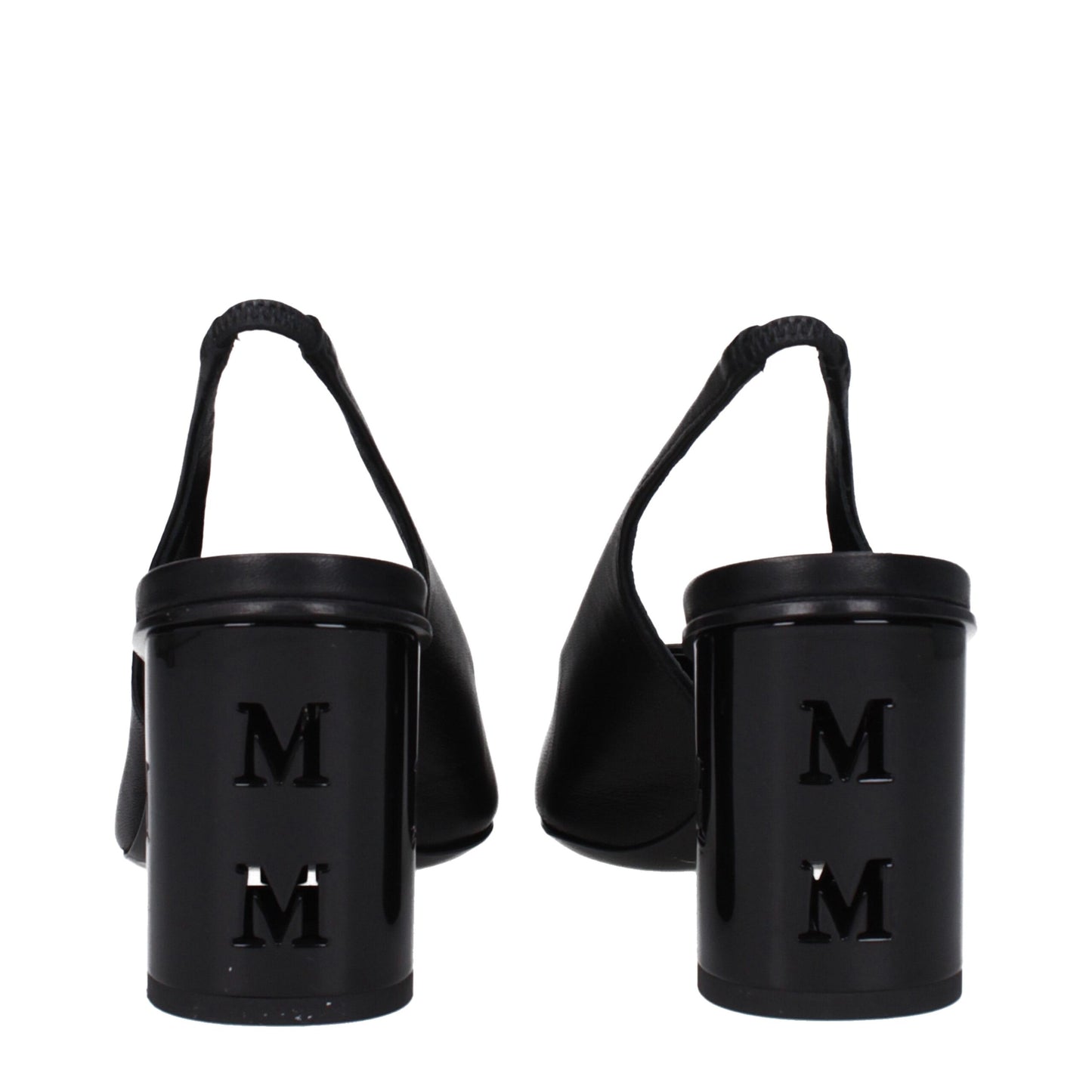 Black Leather High Heel Pumps