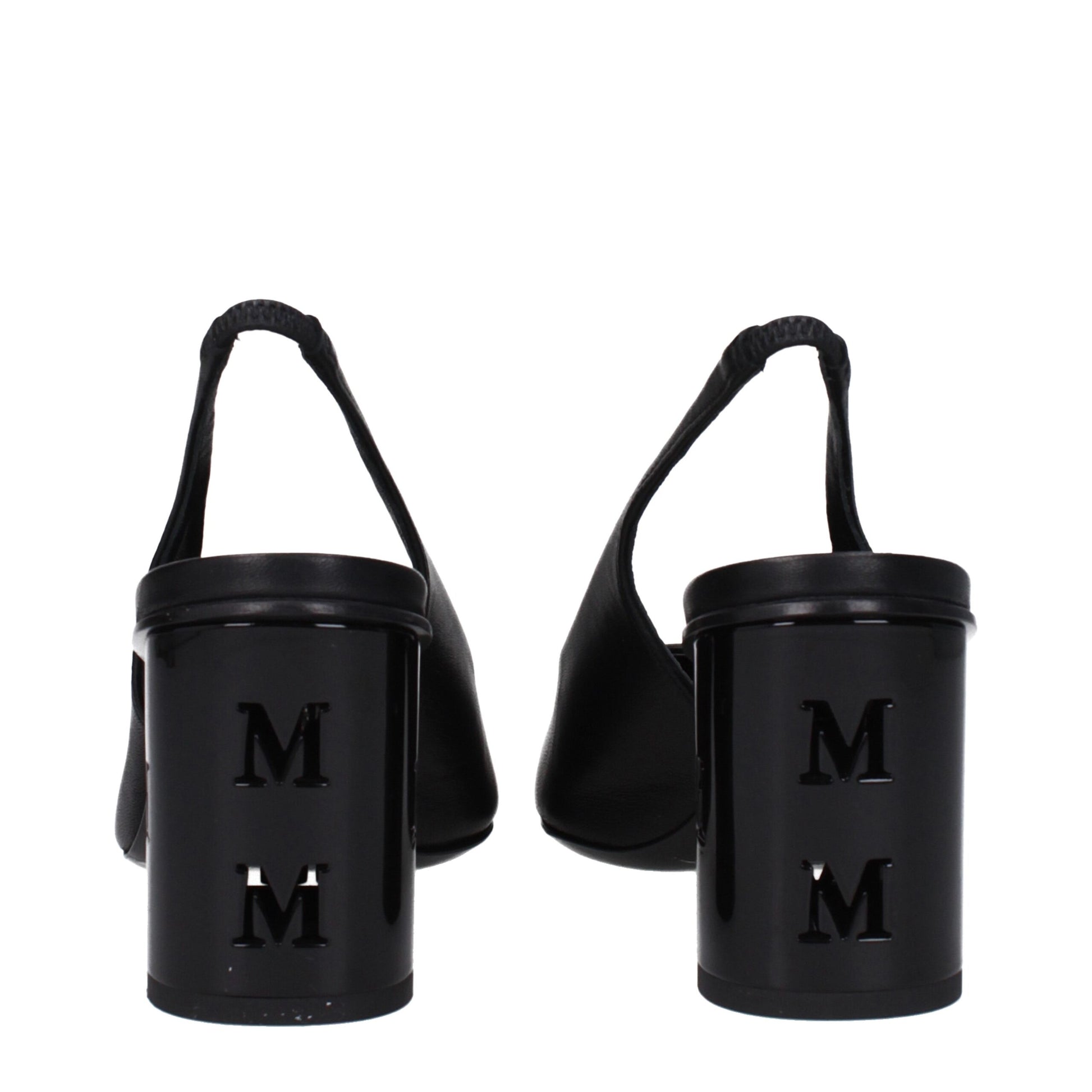 Black Leather High Heel Pumps