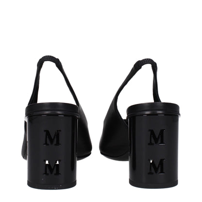 Black Leather High Heel Pumps