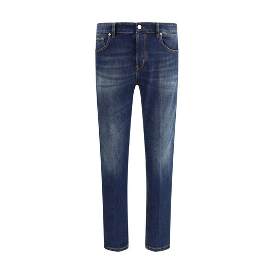 Blue Cotton Slim Fit Jeans