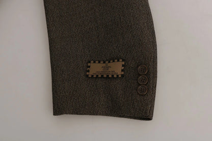 Brown Single Breasted Wool Suit