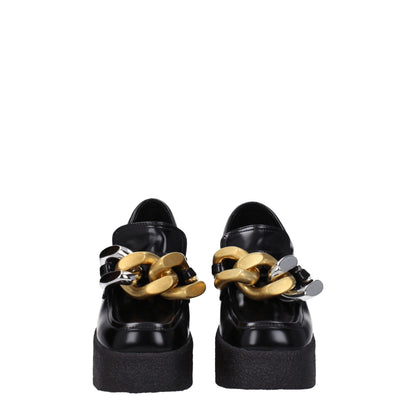 Black Leather Platform Loafers