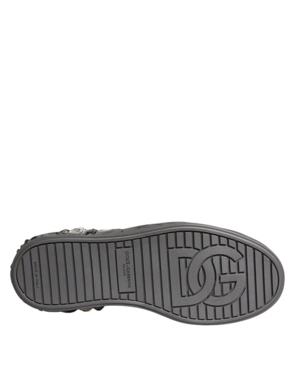 White Crystal Logo Portofino Sneakers Shoes