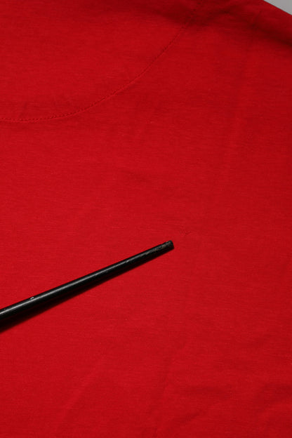 Red Crew Neck Short Sleeves Tee T-shirt