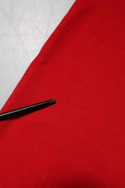 Red Plain Crew Neck Short Sleeves T-shirt