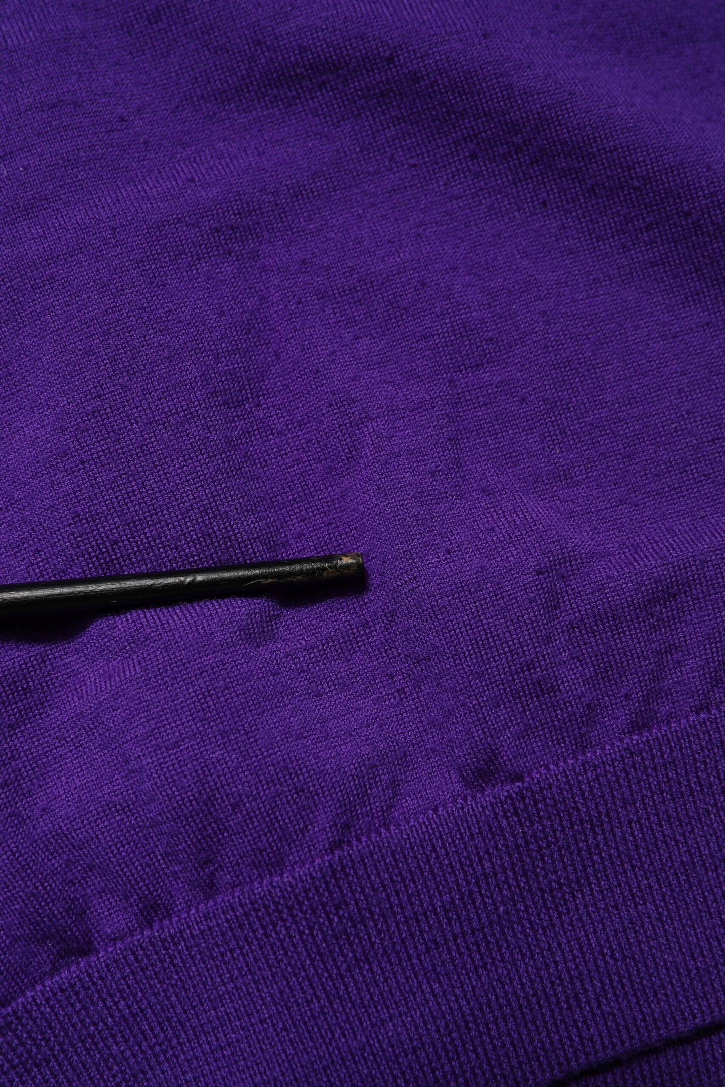 Purple Wool Knit V-neck Cardigan Sweater