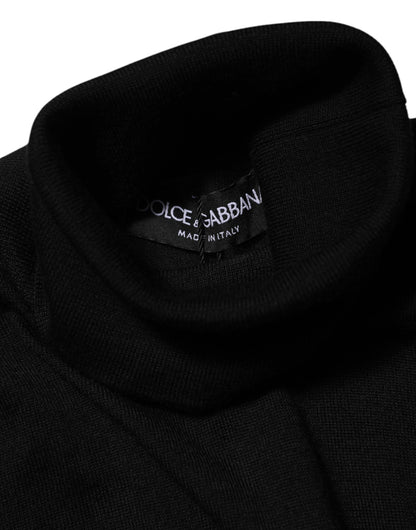 Black Cashmere Turtleneck Pullover Sweater