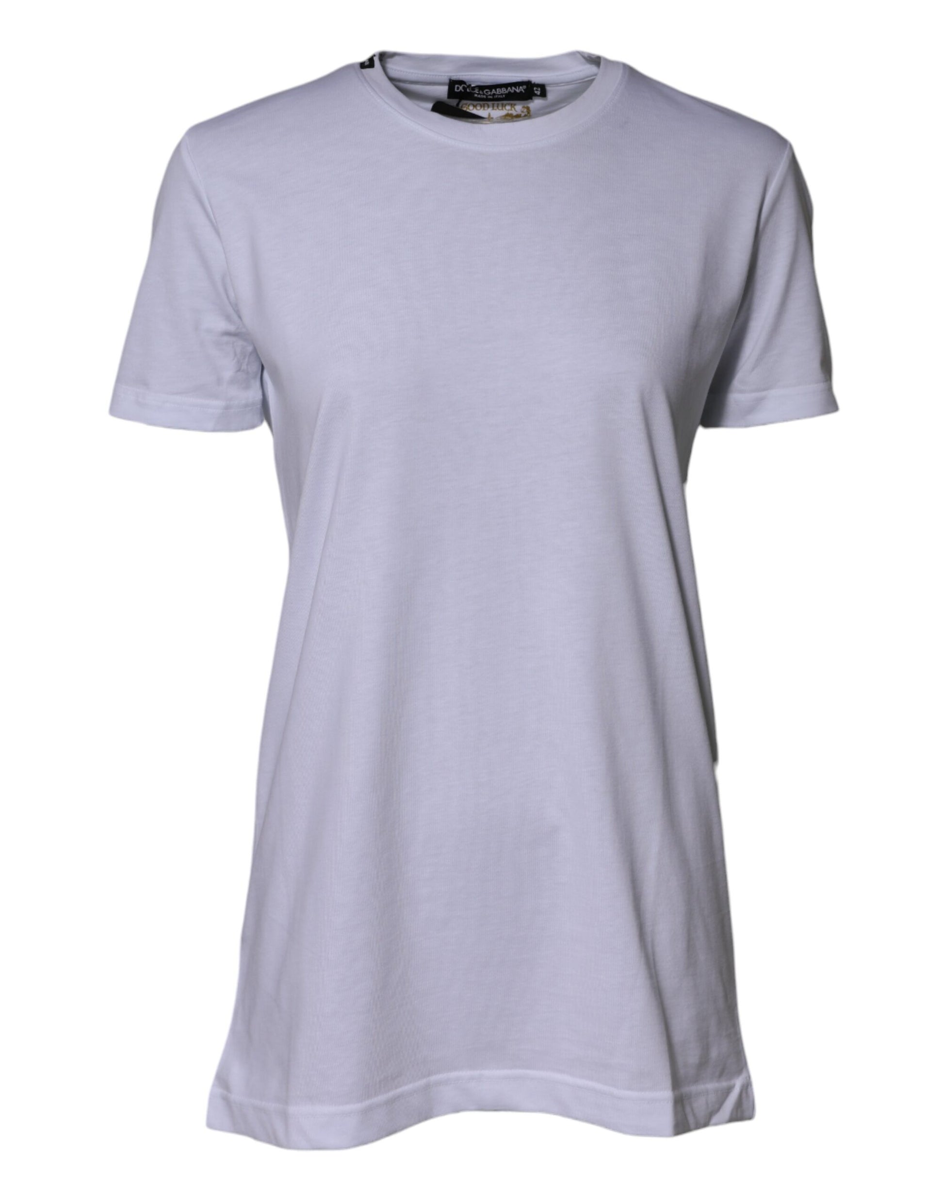 White Cotton Goodluck 2023 Crew Neck T-shirt