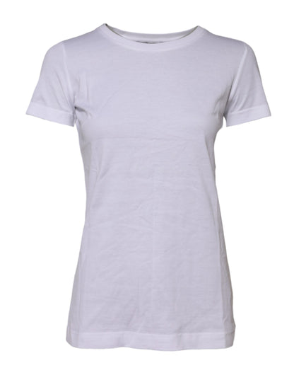 White Short Sleeves Crew Neck Top T-shirt