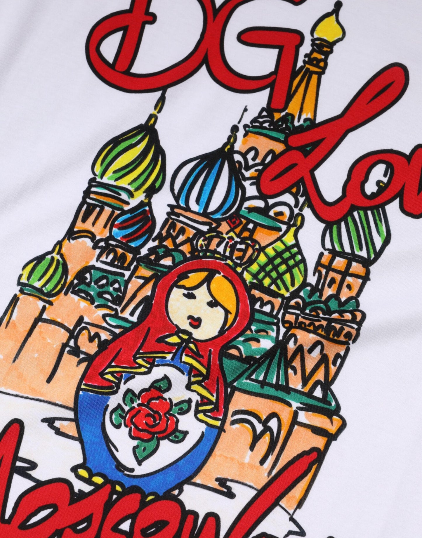 White DG Loves Moscow Crew Neck T-shirt