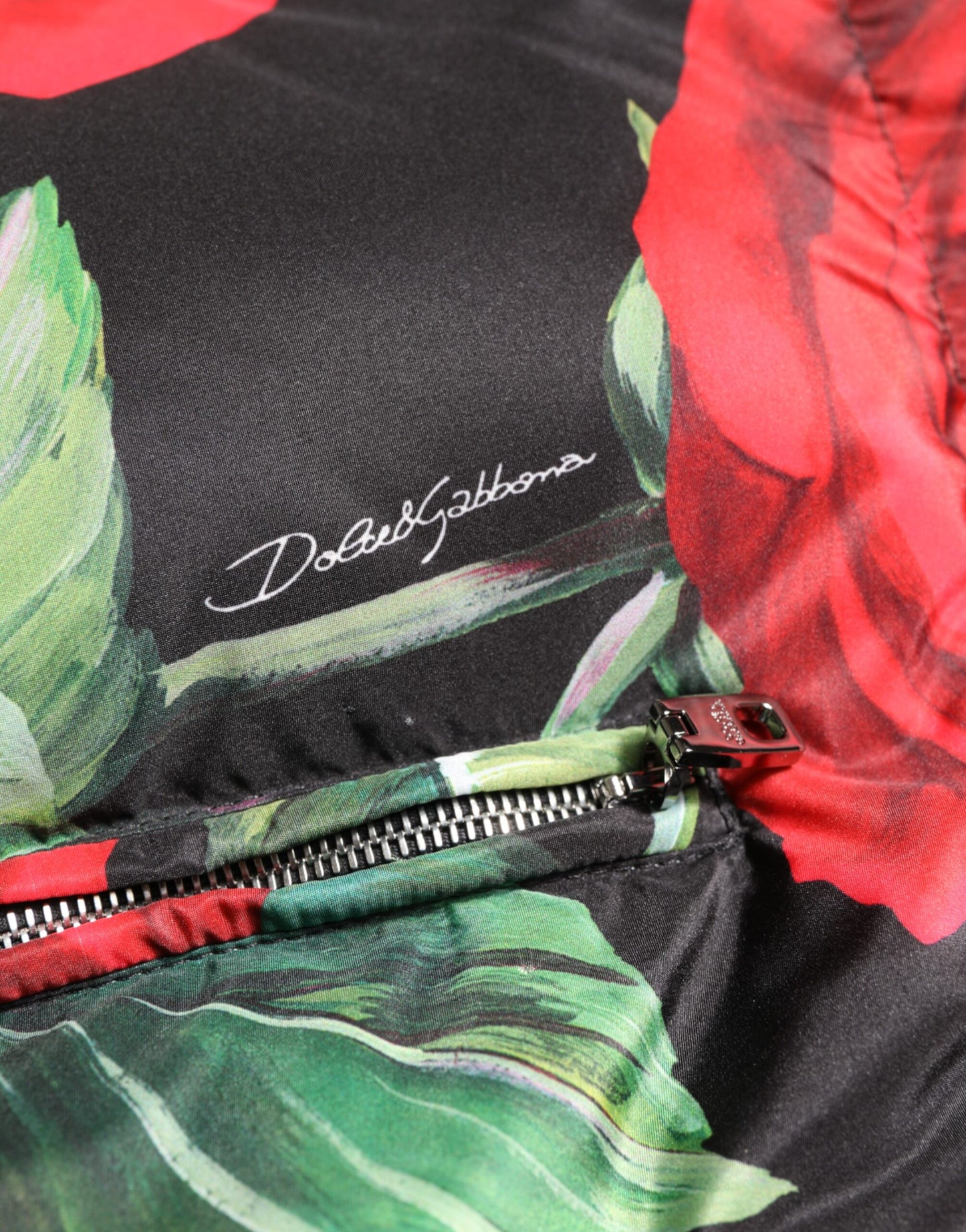 Multicolor Floral Puffer Coat Full Zip Jacket