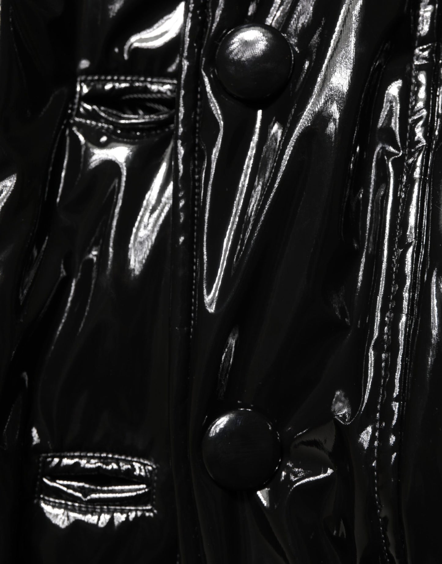 Polyester Black Quilted Puffer Coat  Jacket