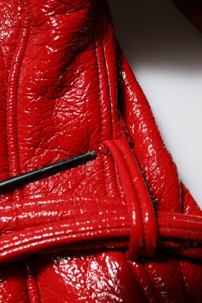 Red Wool Single Breasted Trench Coat Jacket